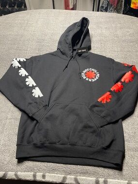 Hot Topic Black Hoodie with Red & White Chili Pepper Logos